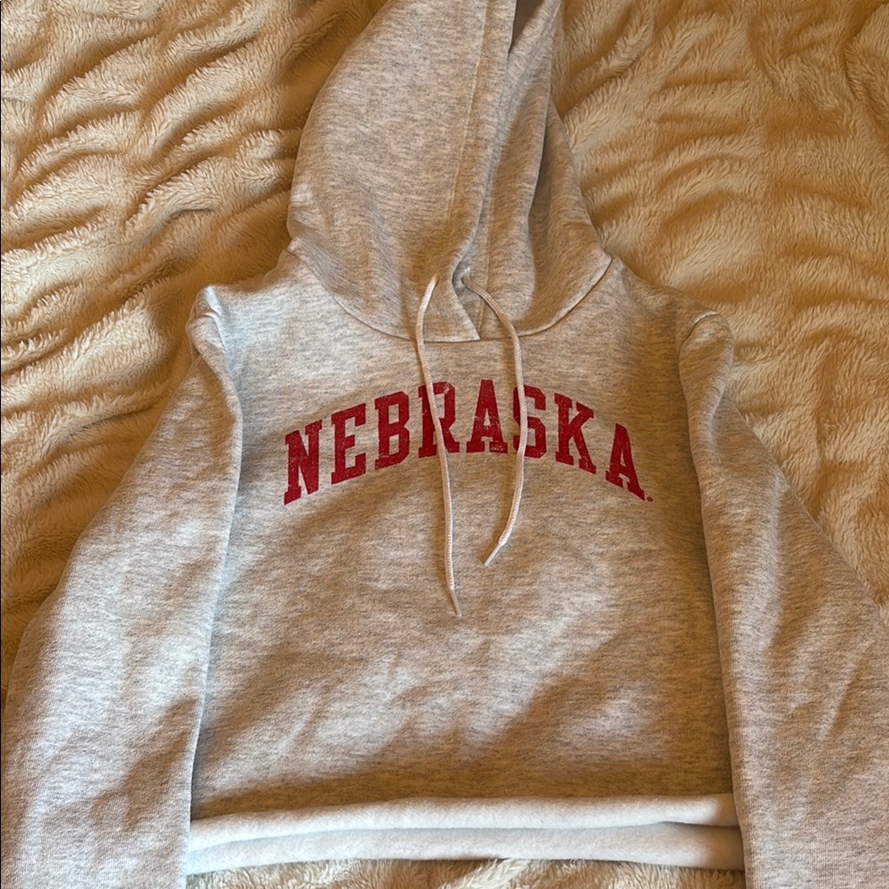 League Gray and Red Nebraska Sweater
